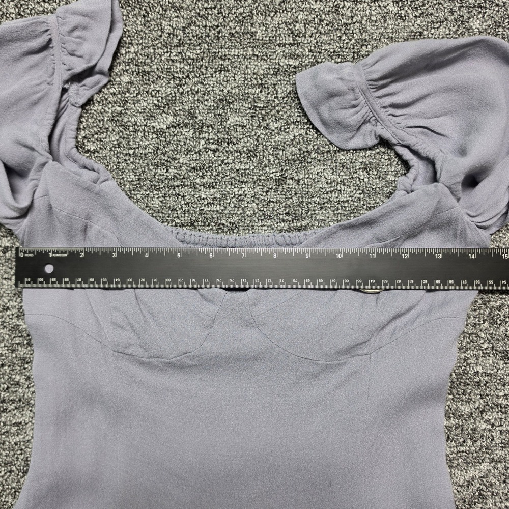 Aritzia Wilfred Mini Dress Womens 6 Lilac Puff Sleeve Sweetheart‎ Smocked - Picture 14 of 14